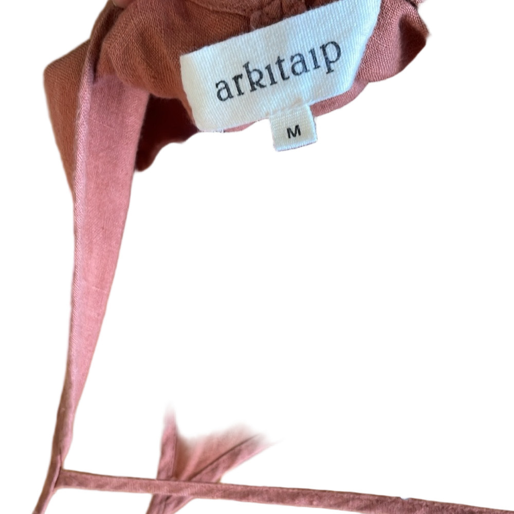 Arkitaip - Gerda Ruffled Slip Dress - Tangerine - M - 100% Linen - Picture 13 of 15